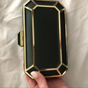 RSVP hunter green clutch